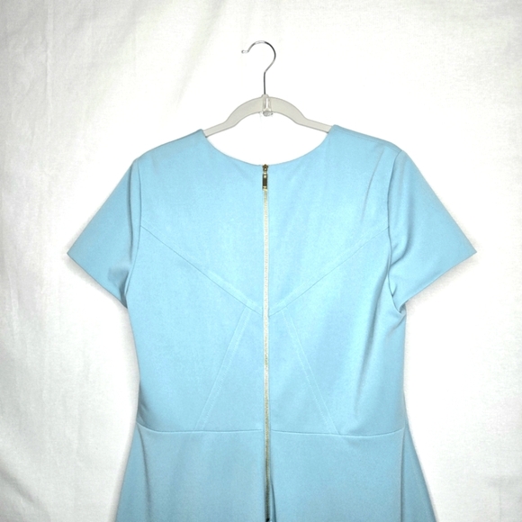 Tahari Capped Sleeve Dress. Aqua Blue Size 12 - Picture 11 of 15